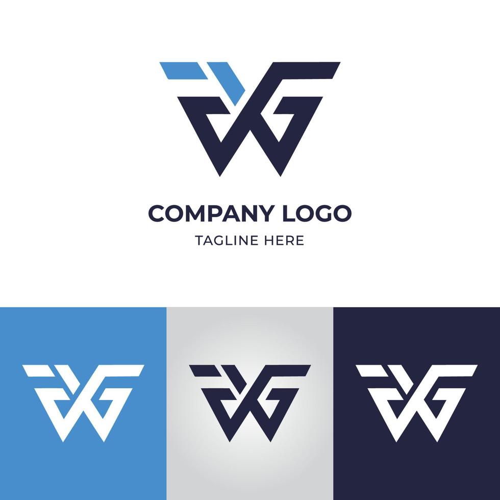 plantilla de diseño de logotipo de letra wgf vector