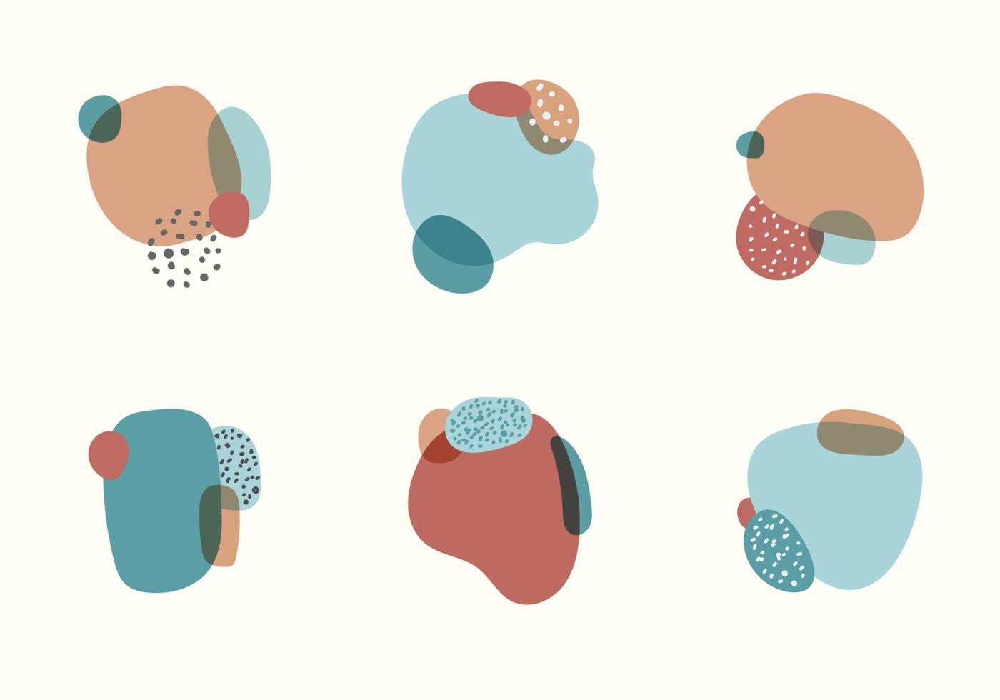 Set of label element abstract organic shapes with dot pattern in minimal trendy style isolated on white background vector