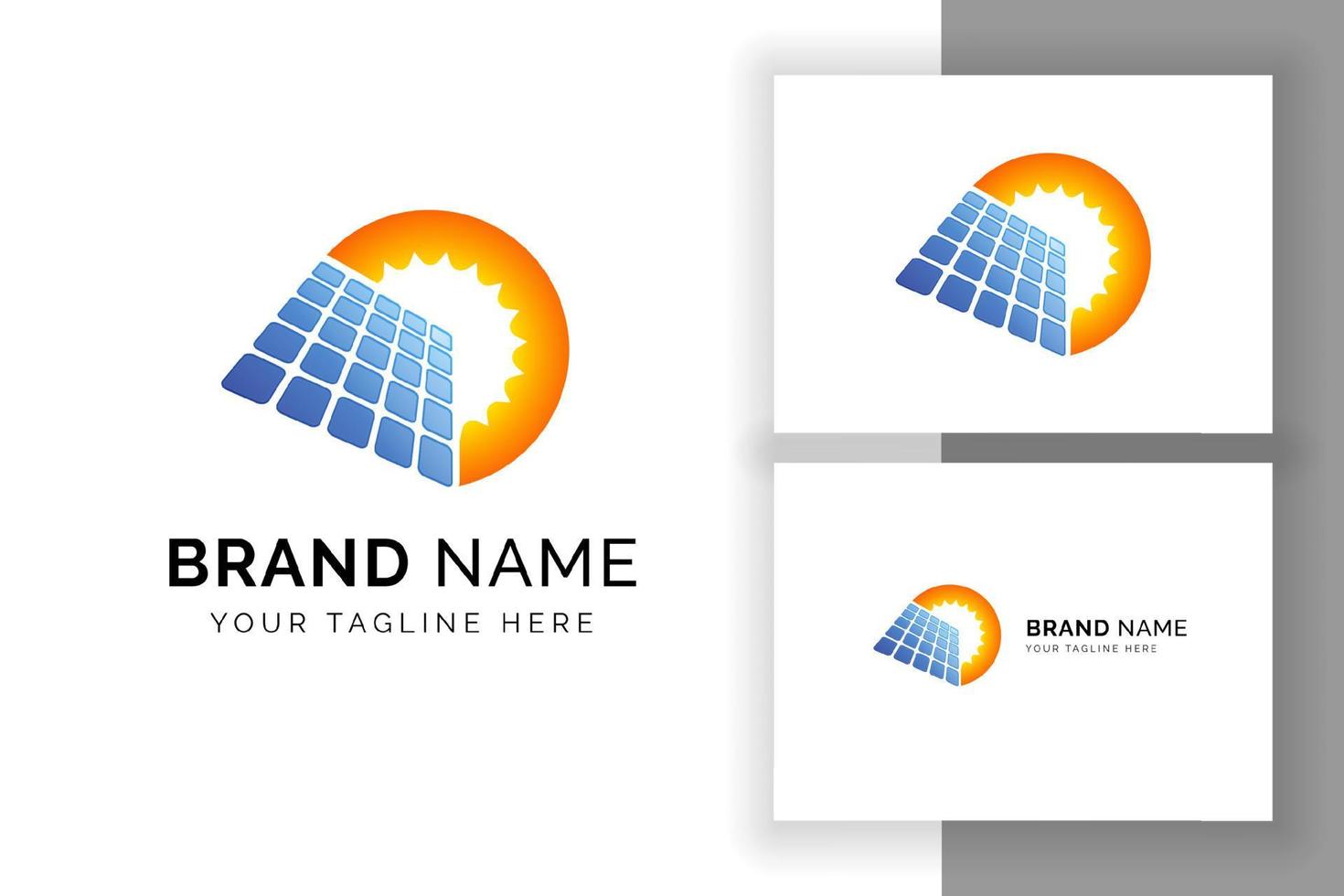 Sun solar energy logo design template. solar panel tech sign symbol vector