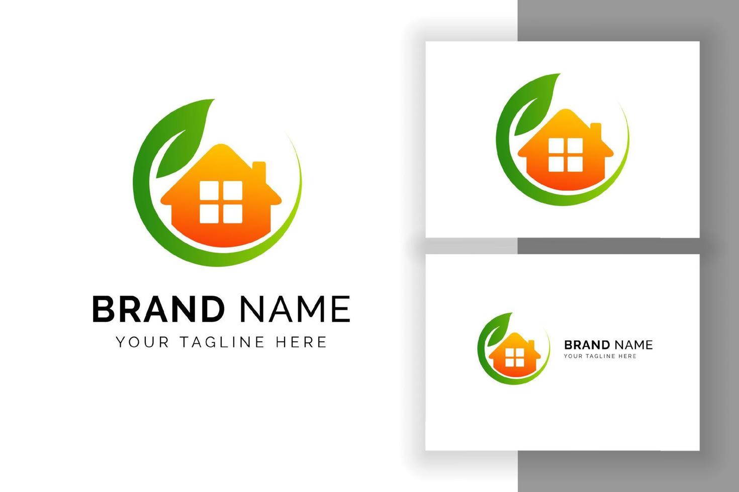 eco house logo design. Sun solar energy logo design template vector