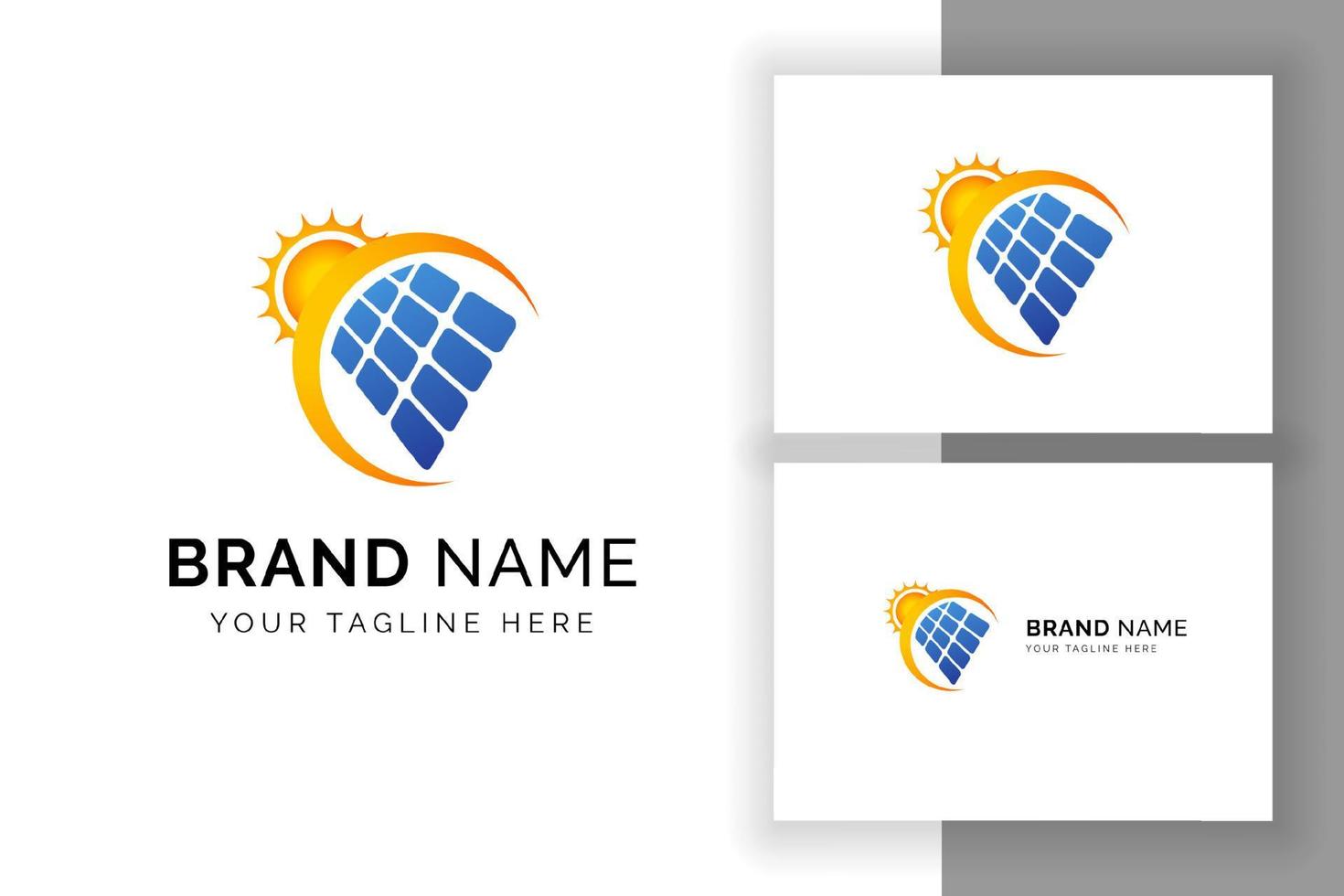 Sun solar energy logo design template. solar panel tech sign symbol vector