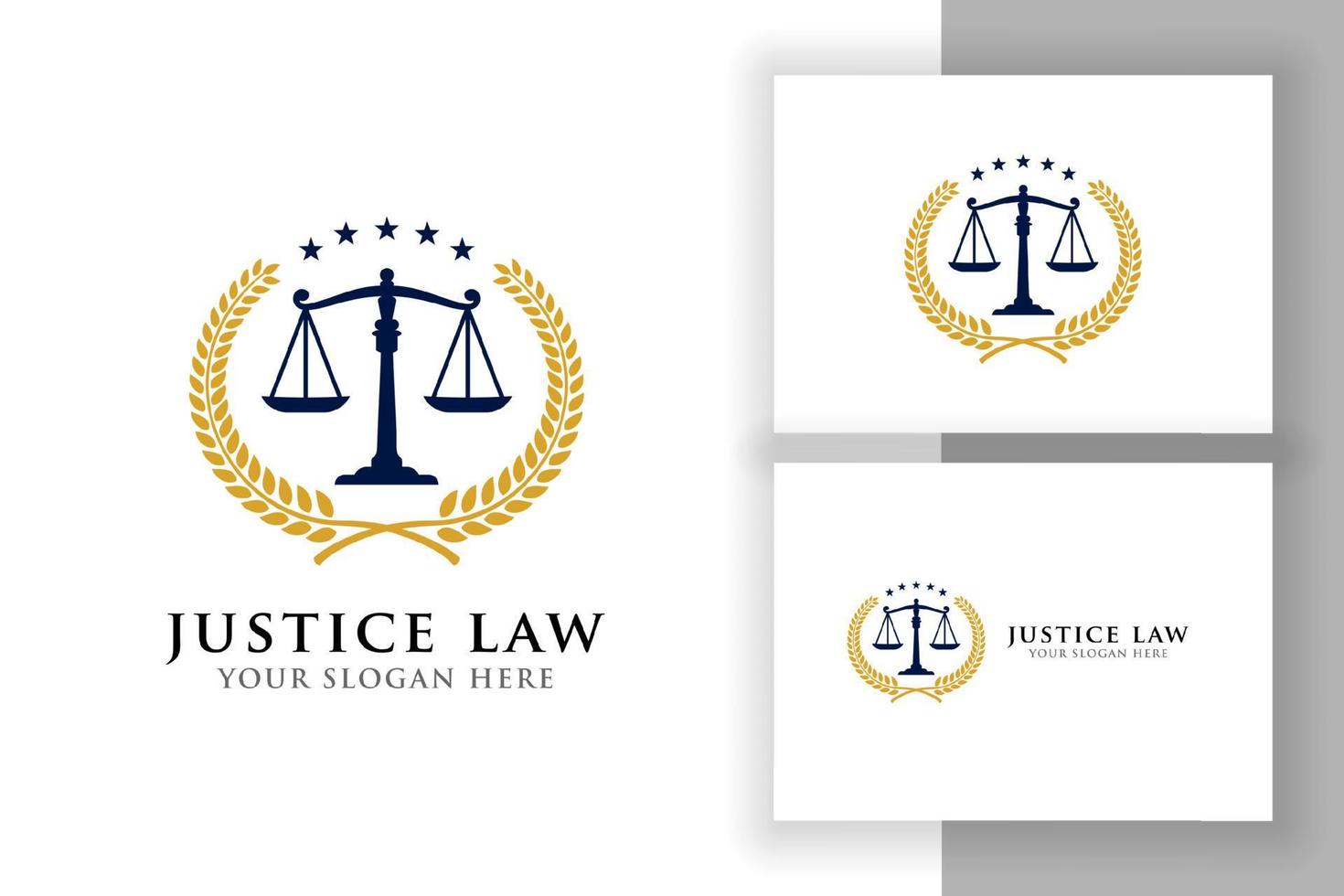 Plantilla de diseño de logotipo de insignia de ley de justicia. abogado emblema vector símbolo