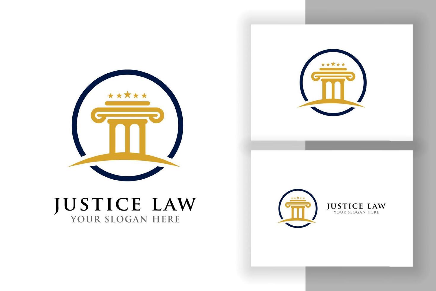 pillar logo design template in the circle. justice law and attorney logo design template vector