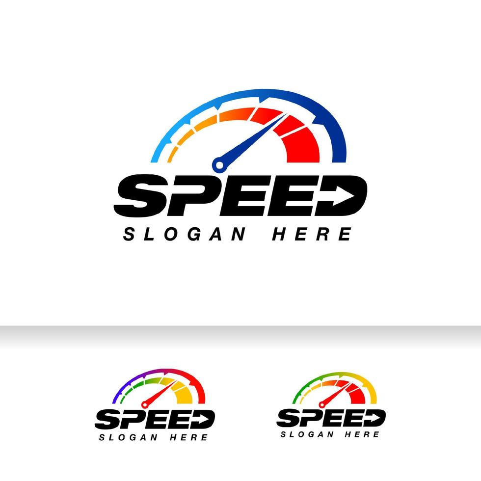 speed indicator vector logo design. speedometer symbol design template