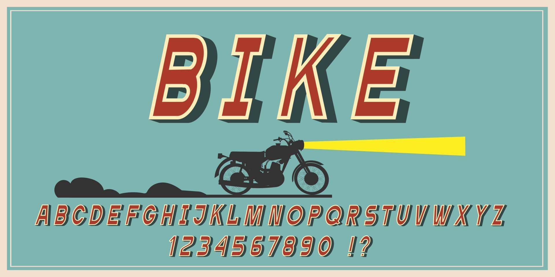 alfabeto, fuente vintage, letras y números retro vector