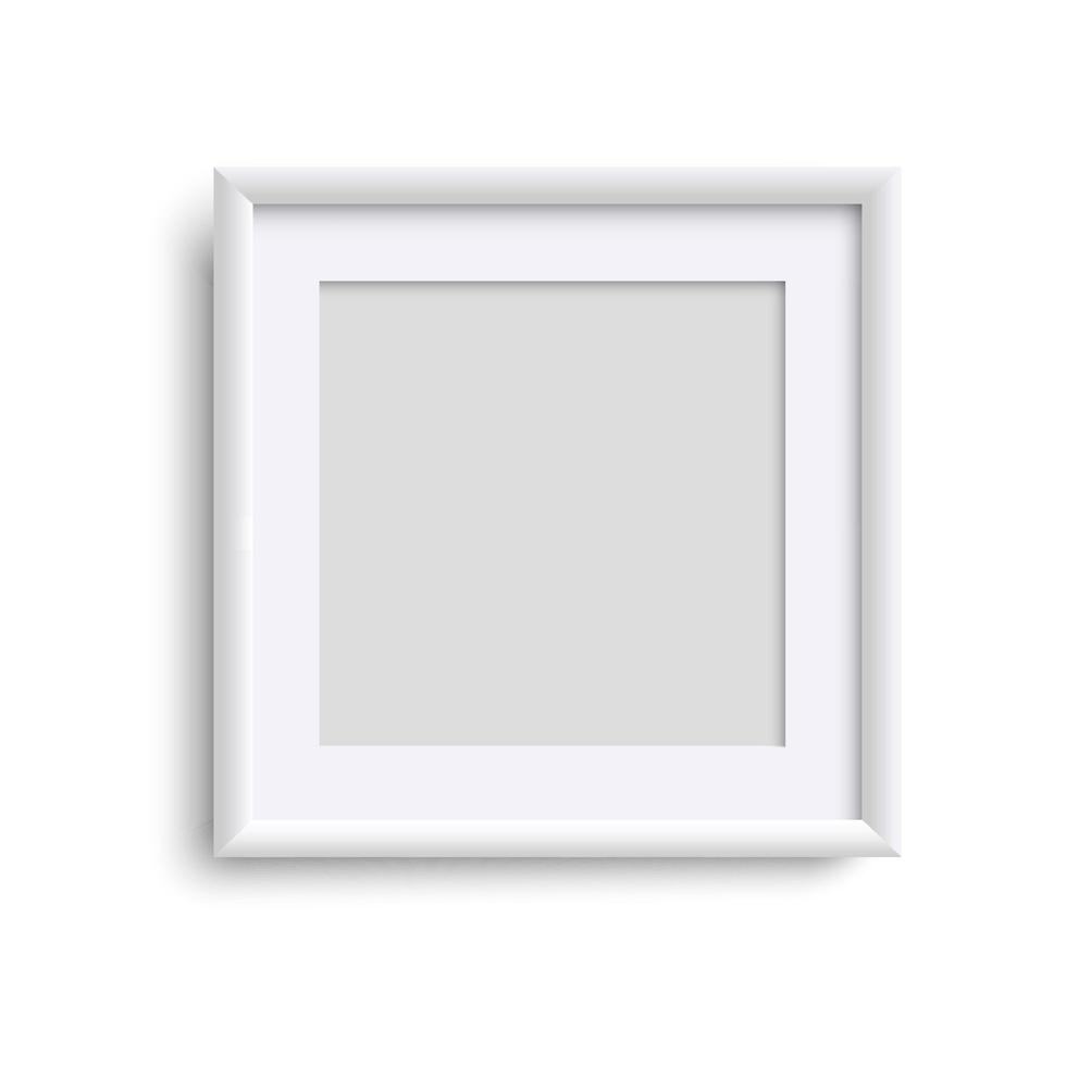 Blank picture frame, square empty picture frame vector
