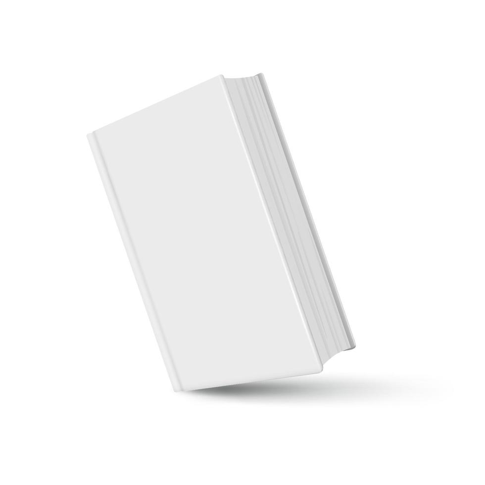 maqueta de libro blanco realista con sombra sobre fondo blanco vector