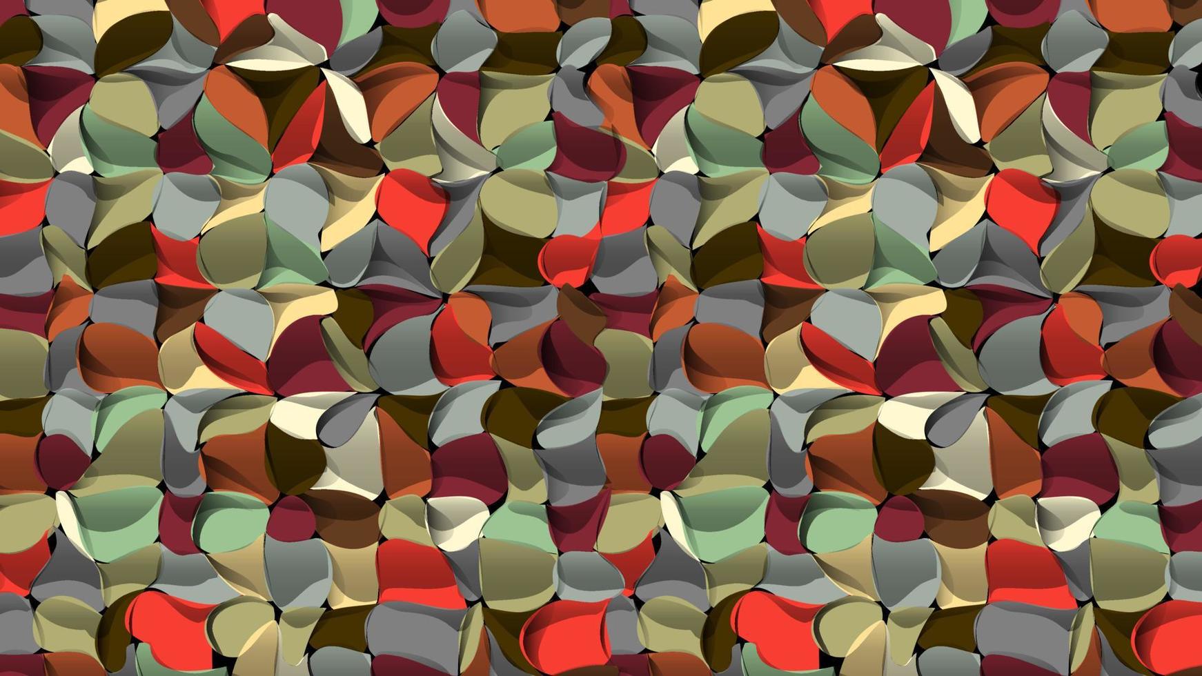Fondo abstracto geométrico artístico, efecto arrugado 3d, colores retro vector