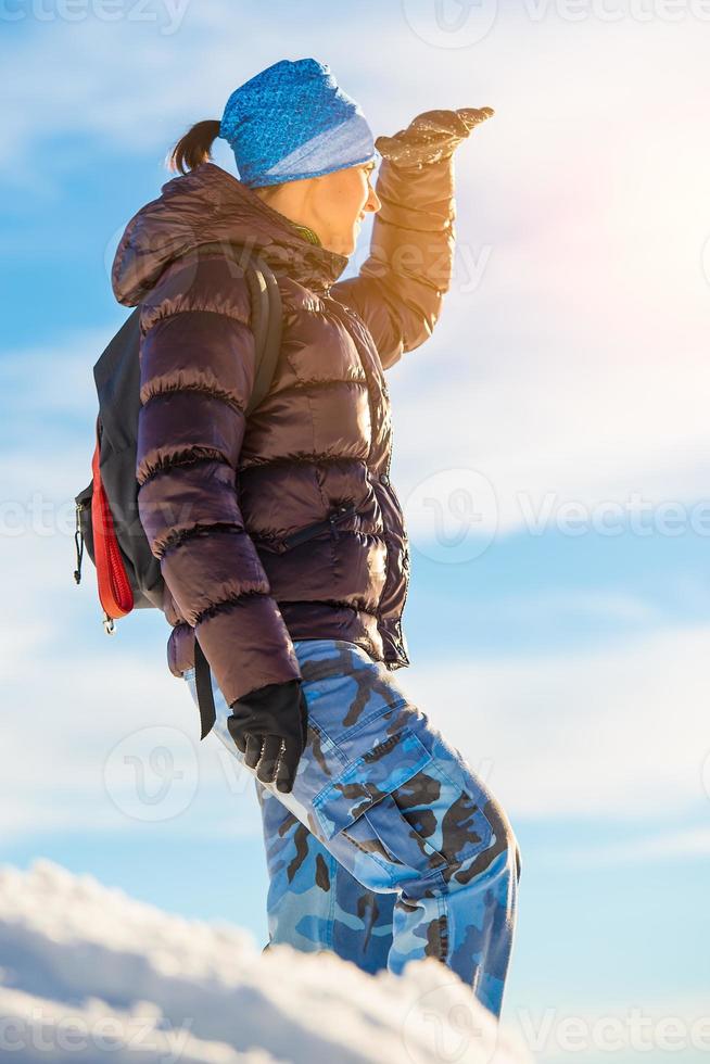 Trekking in the snow photo