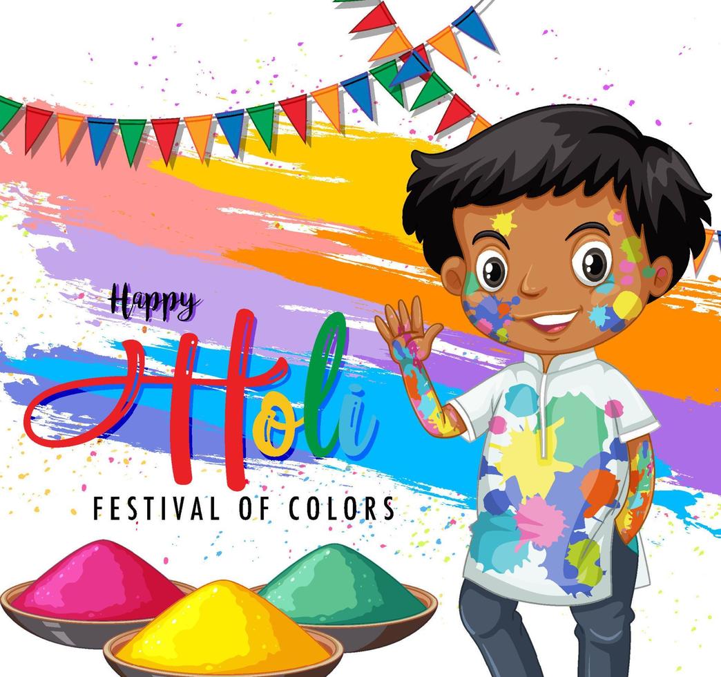 Holi Indian festival poster design vector