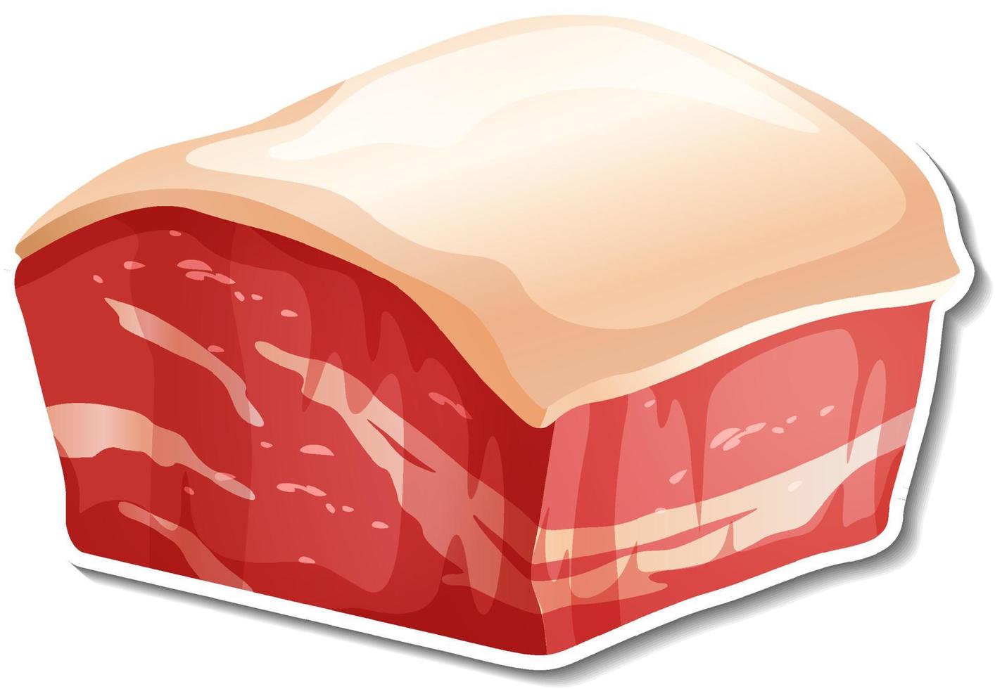 Pork belly sticker on white background vector