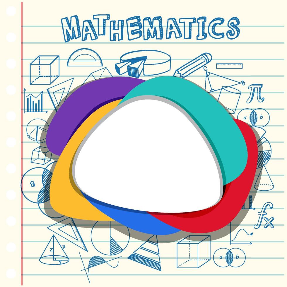 Blank math template with math tools and elements vector