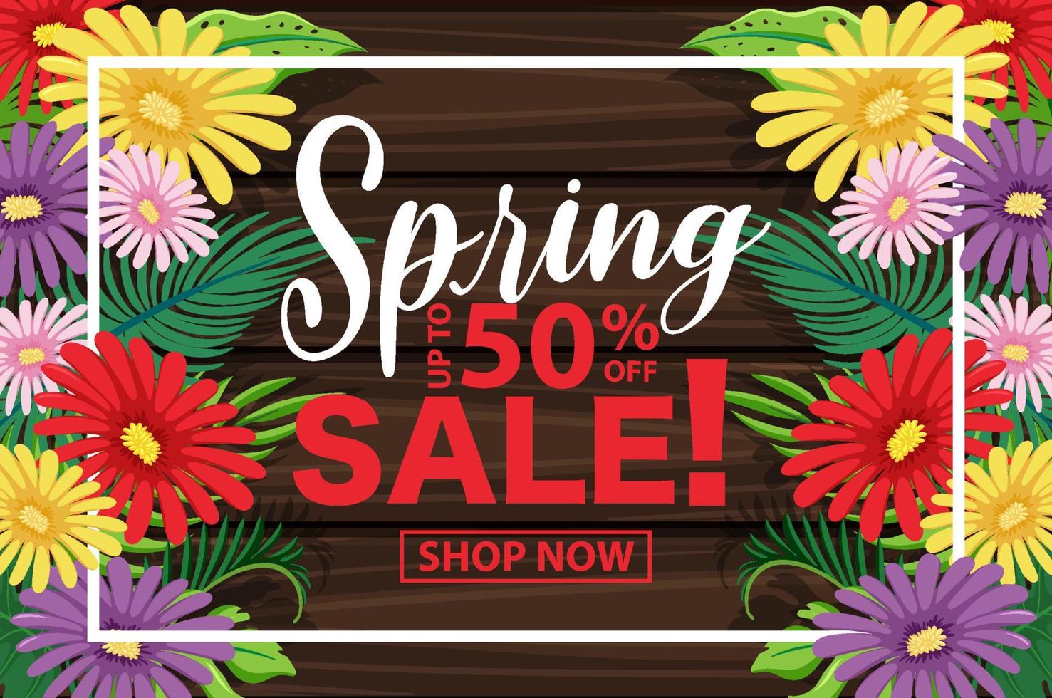 Floral spring banner template vector