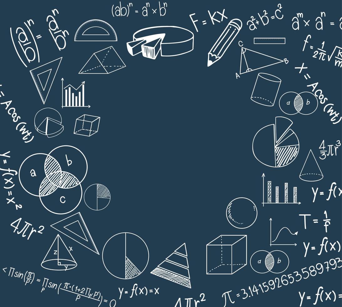 Blank math template with math symbol vector