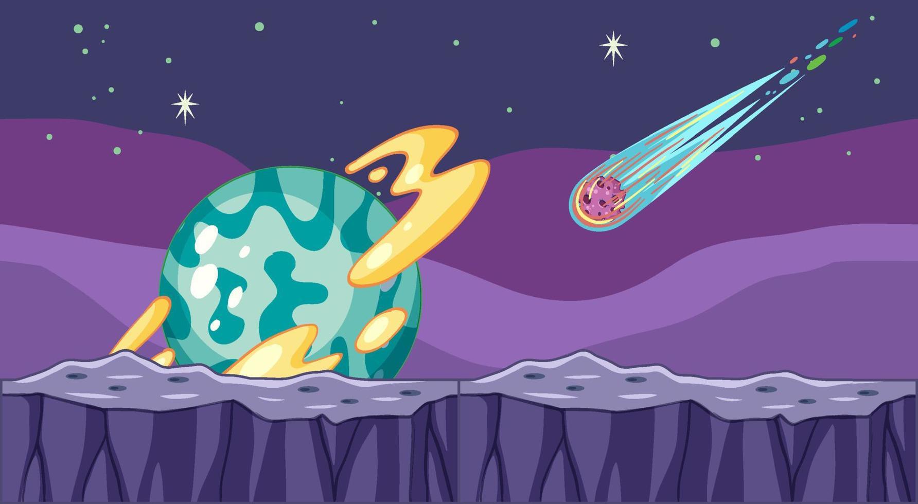 Fantasy outer space scene in cartoon style vector