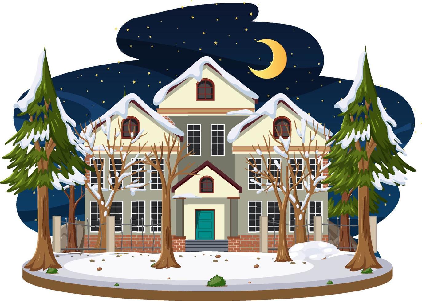 An isolated modern house exterior cartoon style vector