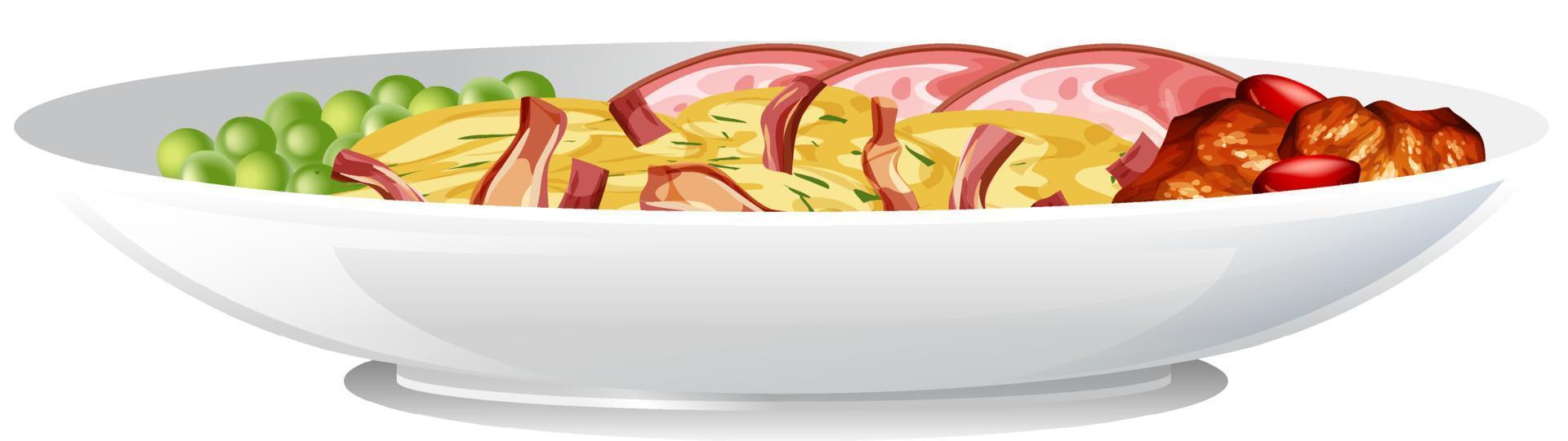 Side view of breakfast bowl isolated vector