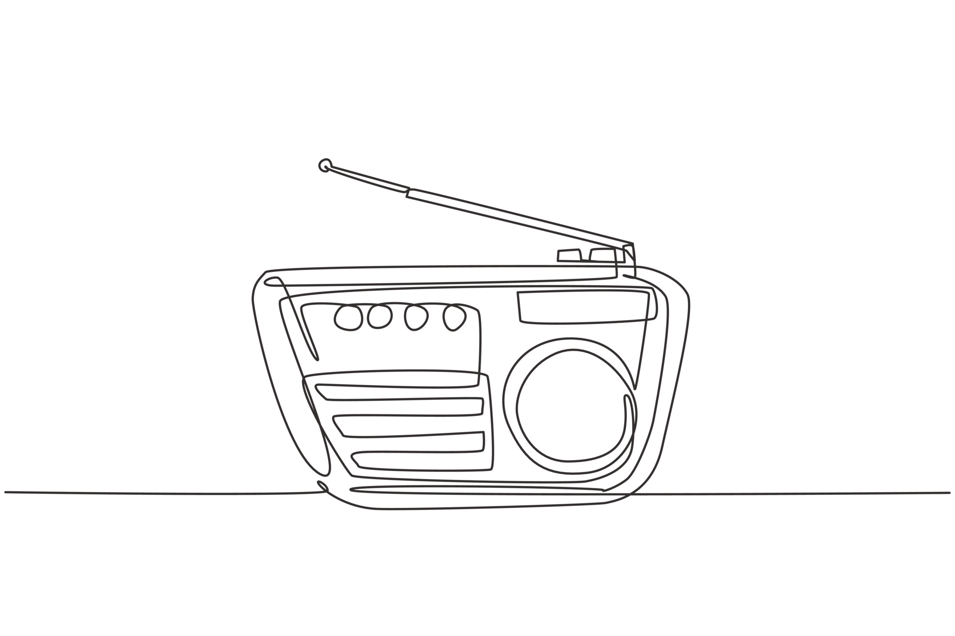 Premium Vector  A drawing of a radio that says  radio .