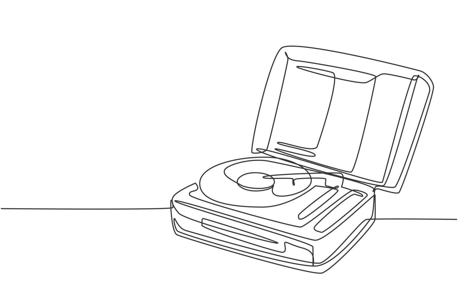 Ilustración de El Tocadiscos De Música Retro Para Vinilo De Audio