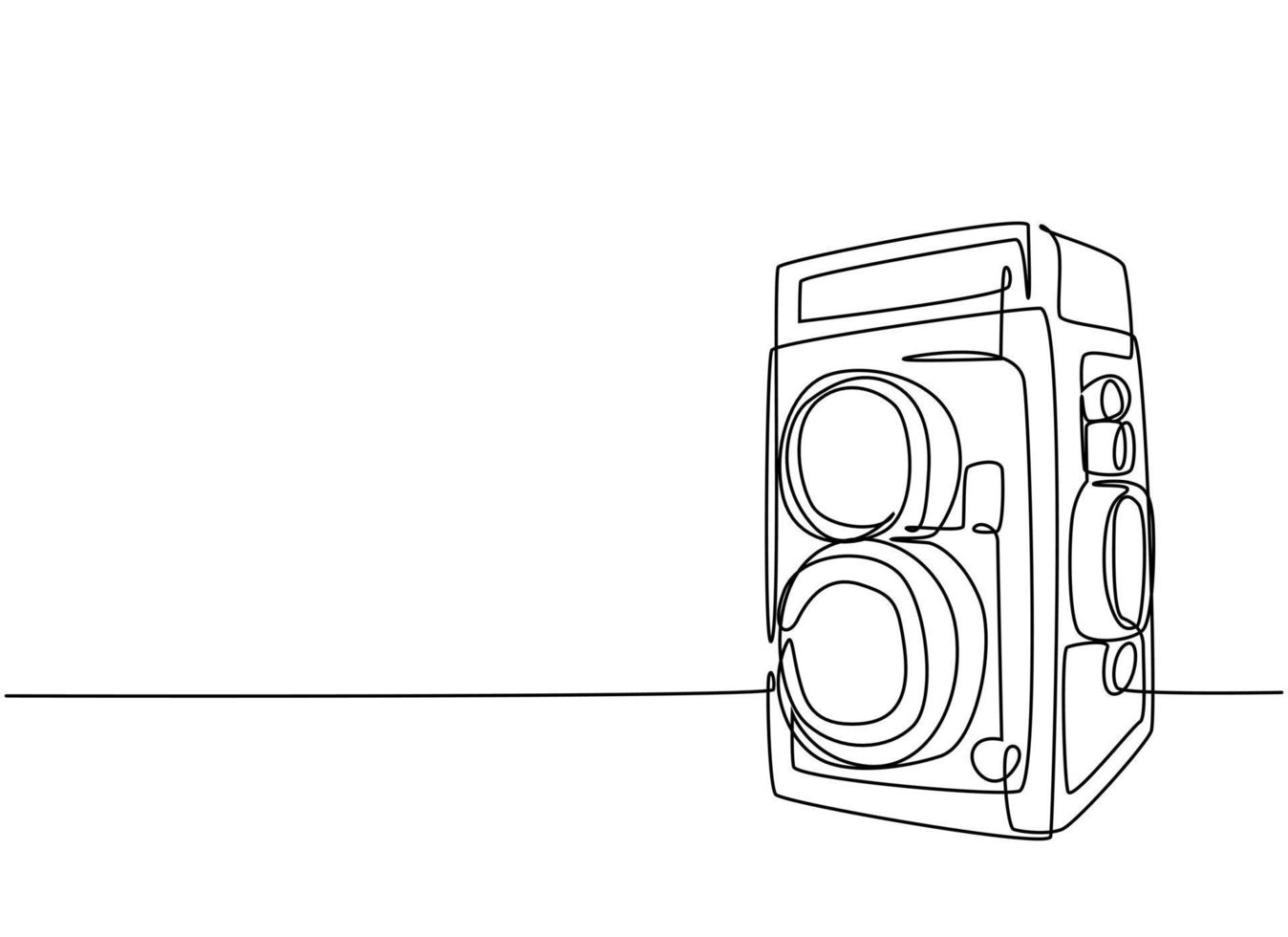 Single continuous line drawing of of old vintage analog twin lens camera medium format. Retro classic photography equipment concept one line graphic draw design vector illustration