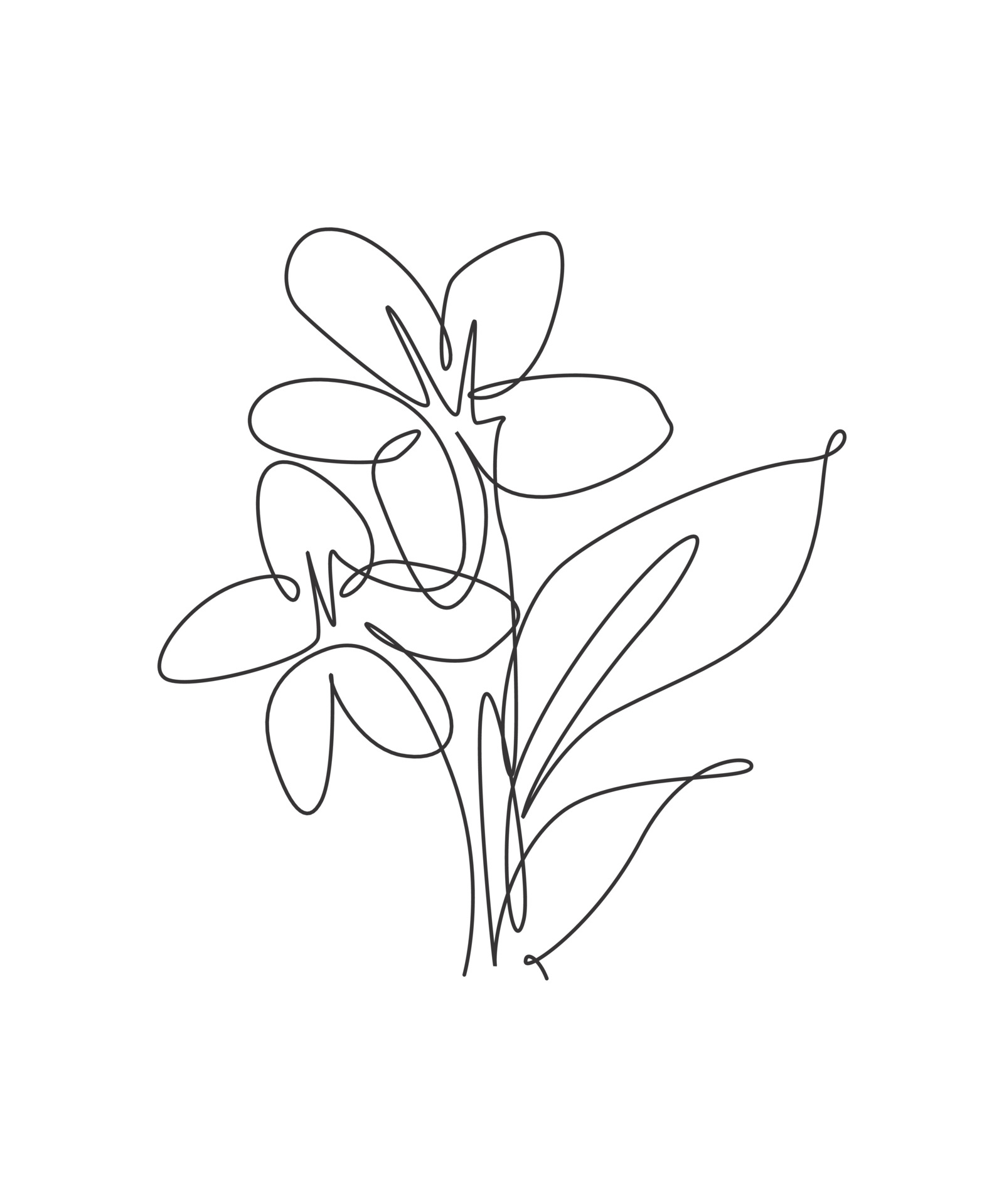 One single line drawing beauty jasmine flower vector illustration ...