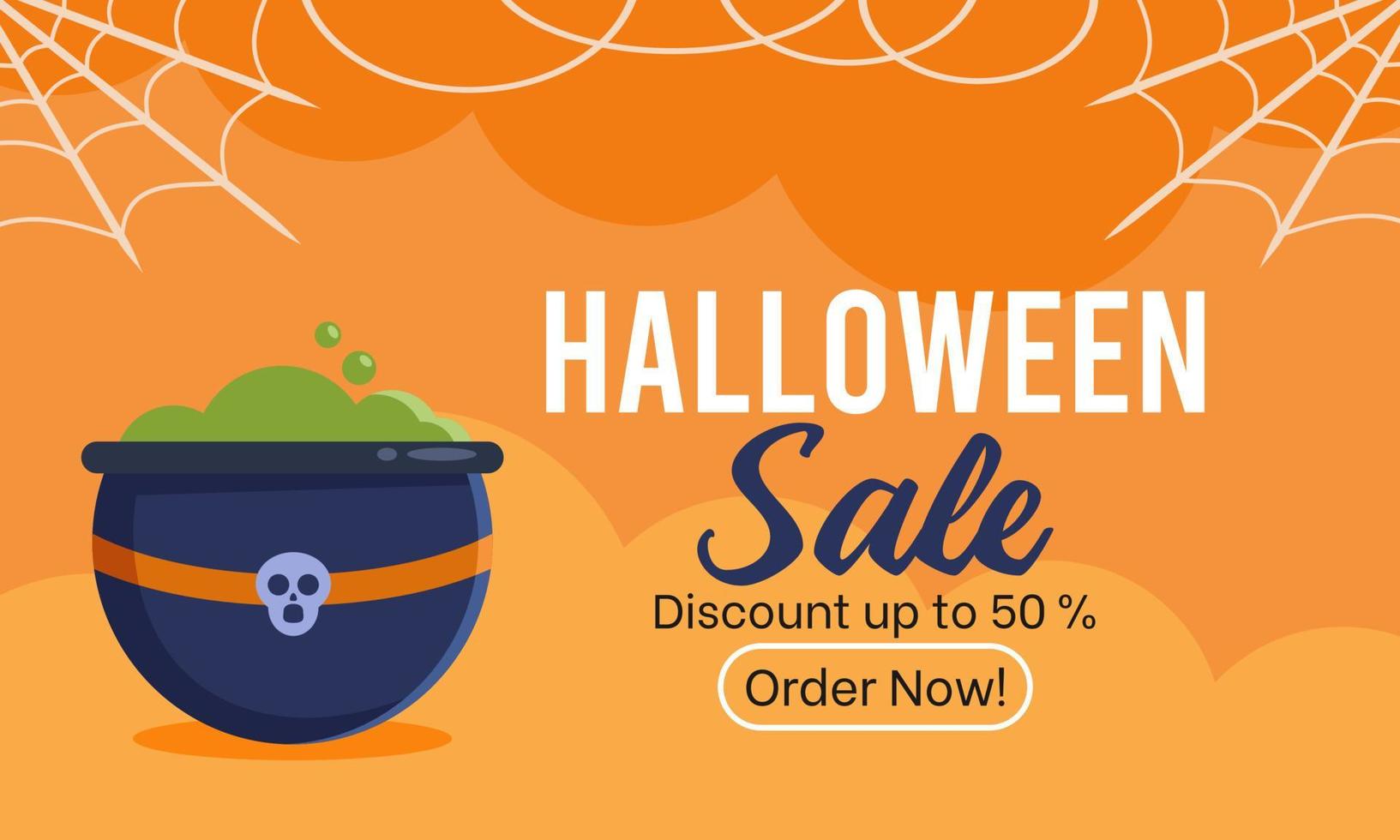 Halloween sale banner vector