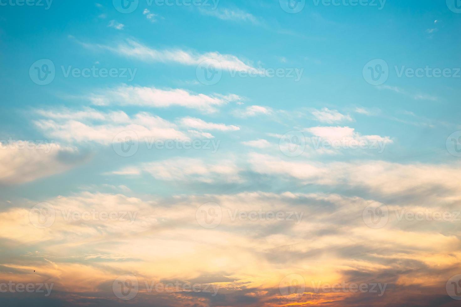 Beautiful cloudy sky and sunlight backgroung photo