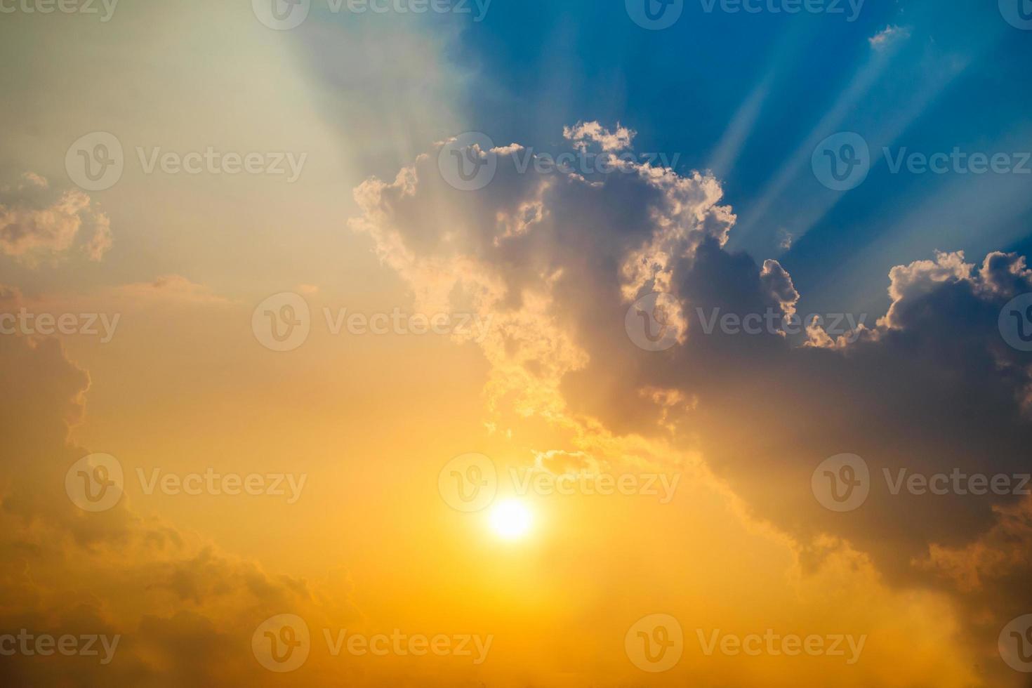 Beautiful cloudy sky and sunlight backgroung photo