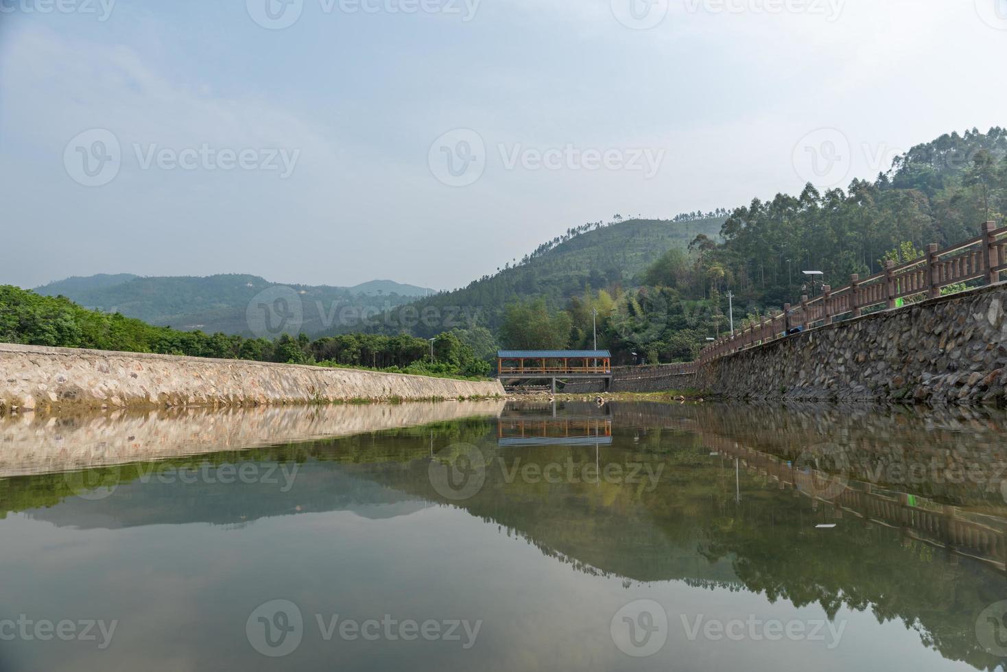 Rivers and bridges in mountain villages photo