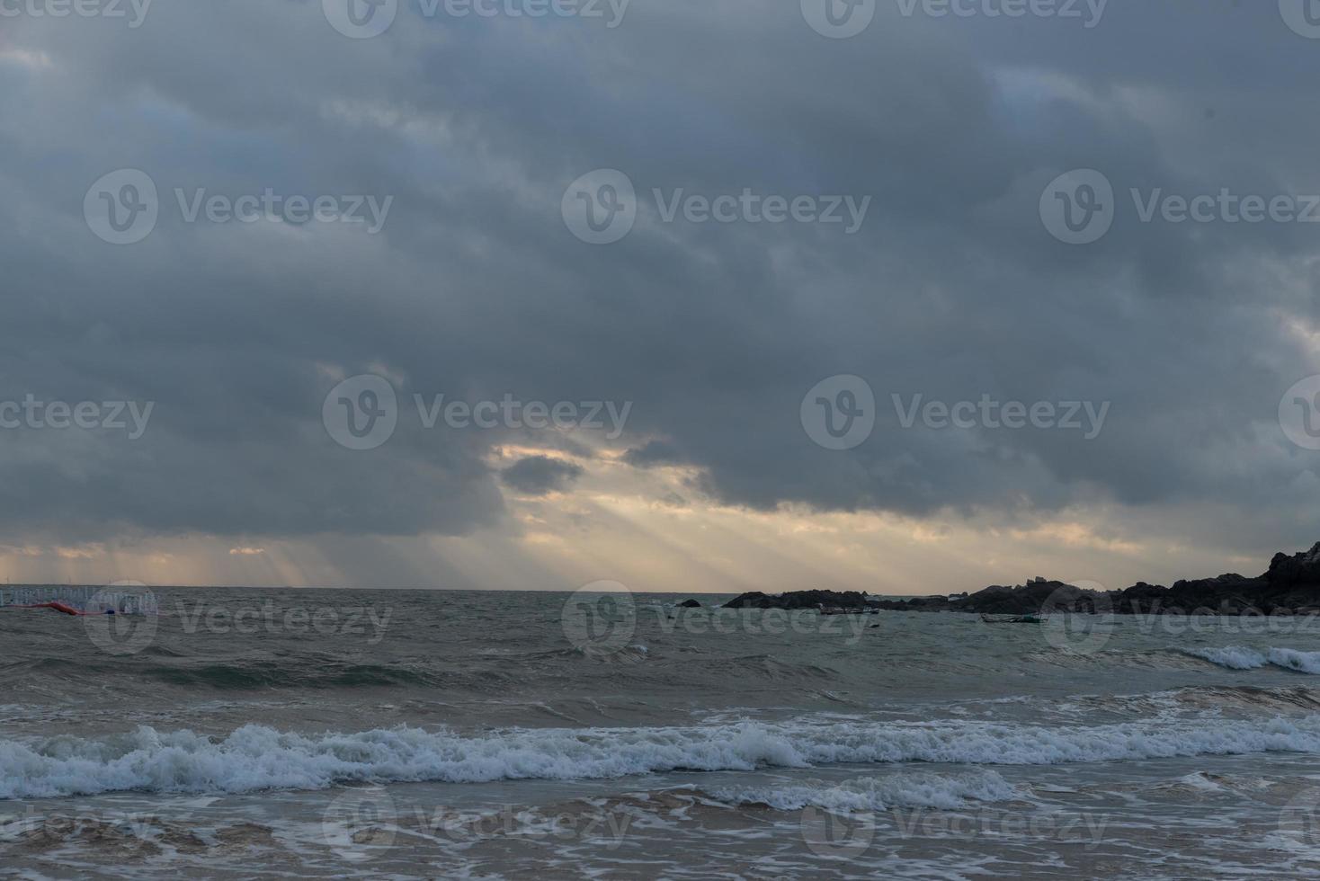 Beach and sky in slow door photography photo