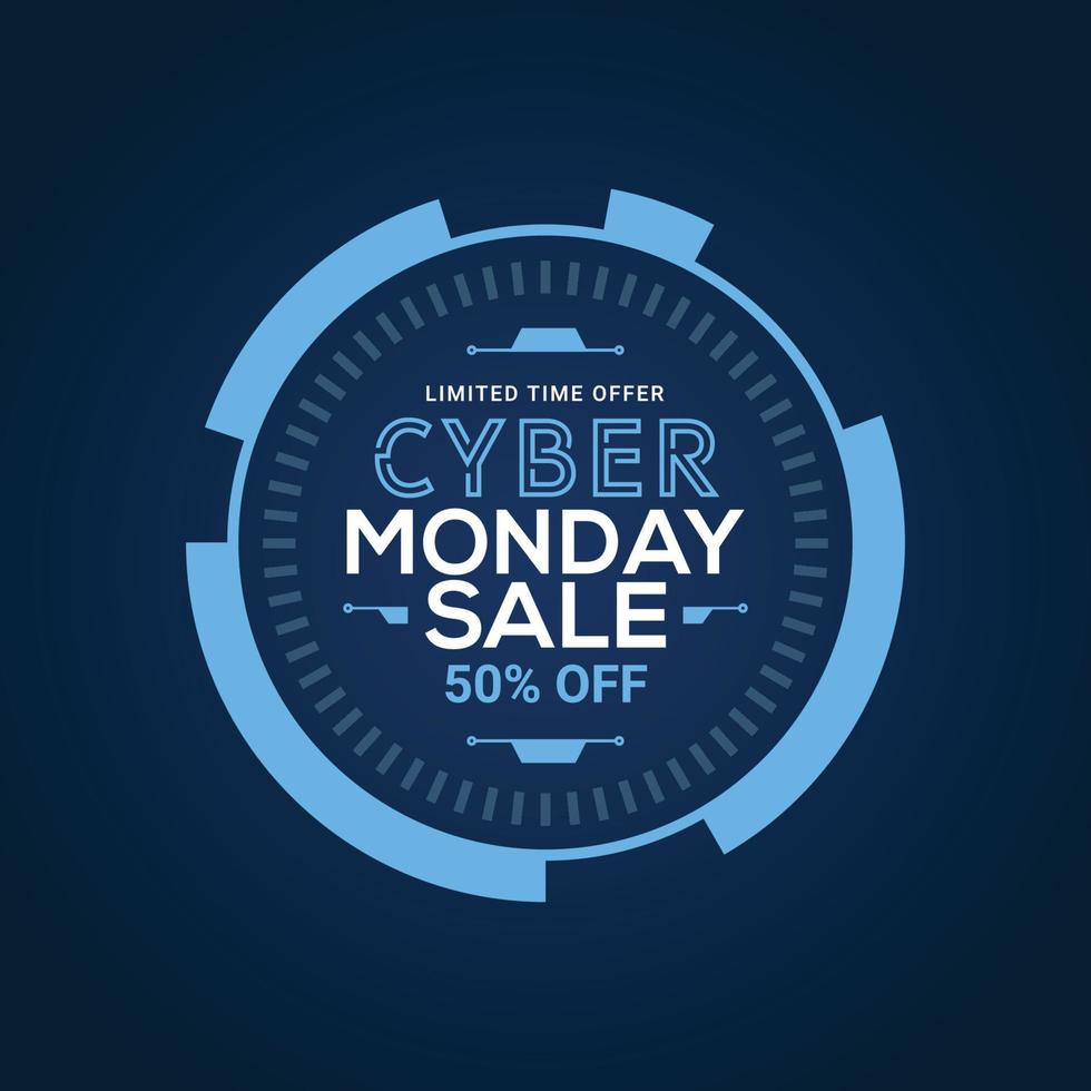 BasCyber Monday sale banner template for business promotion vector graphic