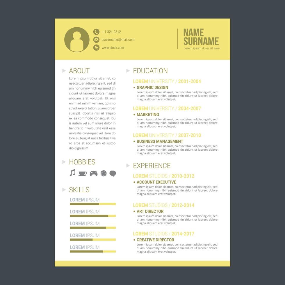 Professional CV resume template design and letterhead 3596515 Vector