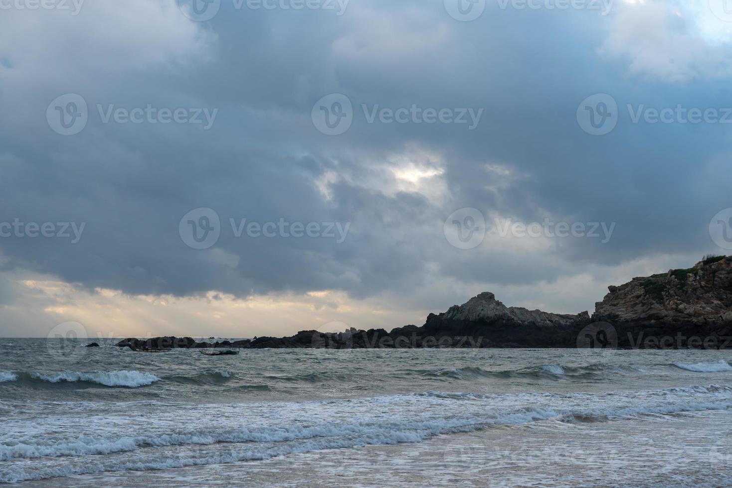 Beach and sky in slow door photography photo