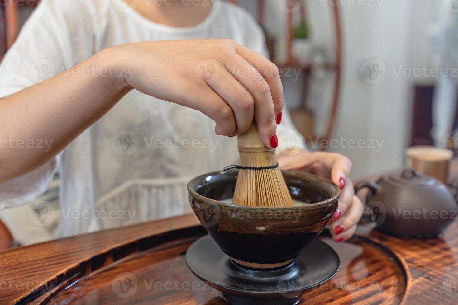 proceso de elaboración y aparato de té chino de kung fu foto