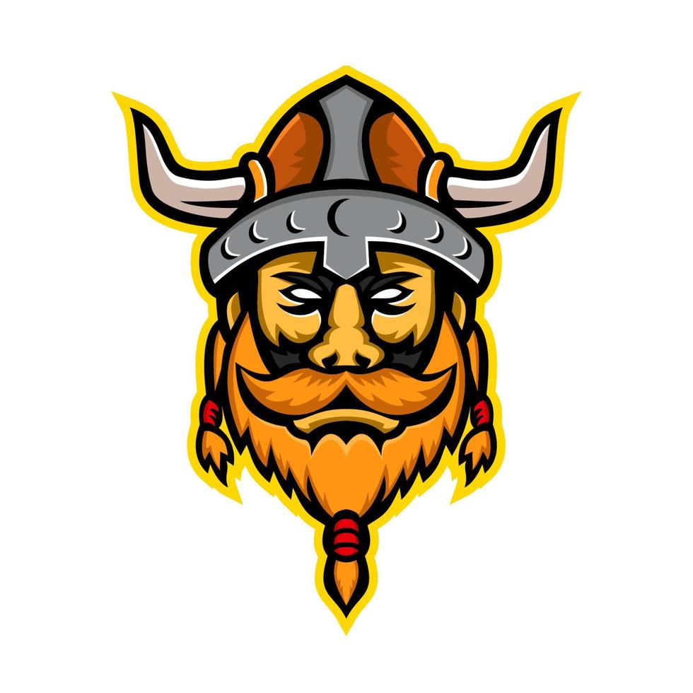 viking head mascot vector