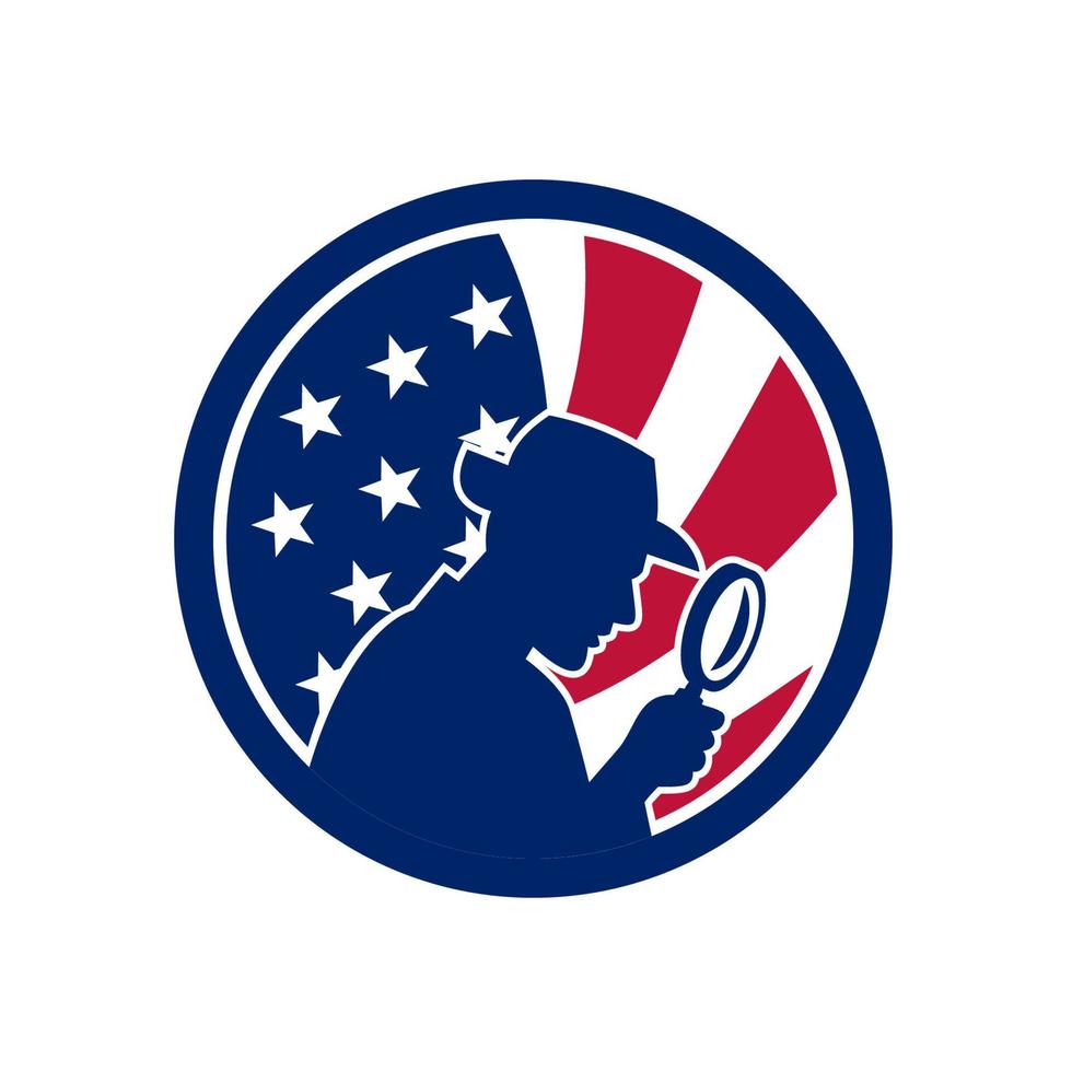 amercian detective icon vector