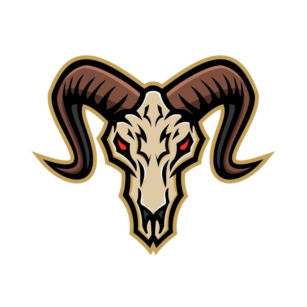 ram skull head mascot vector