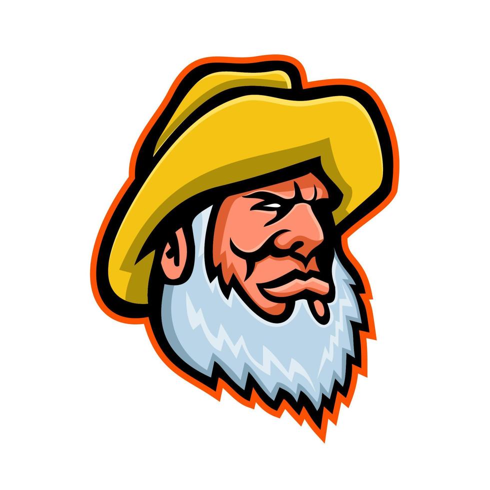 fisherman head mascot vector