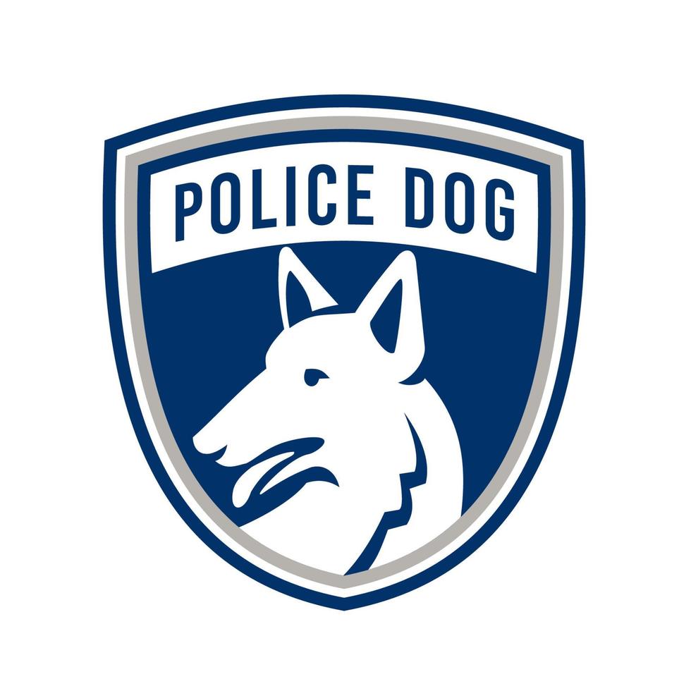 escudo de mascota de icono de cabeza de perro policía vector