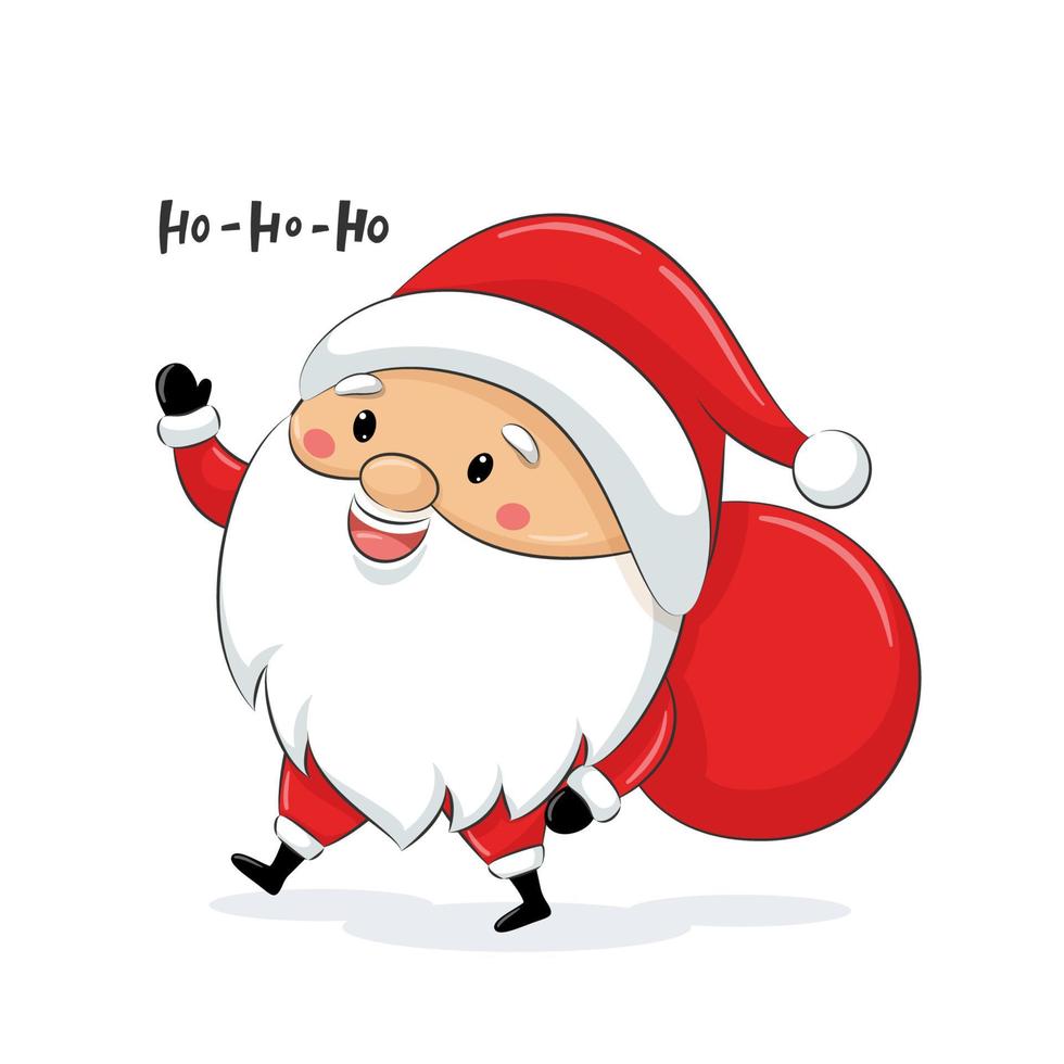 lindo santa claus con saco. diseño de feliz navidad. vector