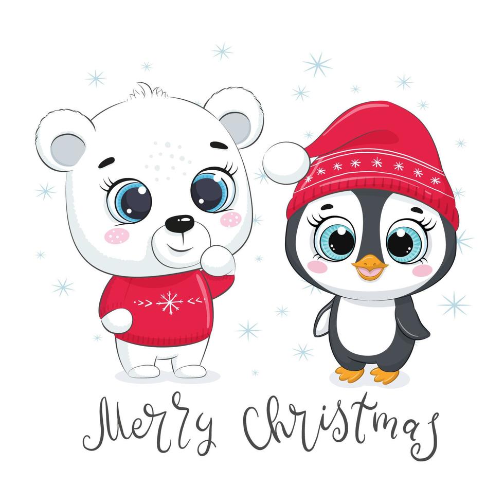 lindo oso polar con pingüino. diseño con frase feliz navidad. 3596701 Vector en Vecteezy lindo oso polar con pingüino. diseño con frase feliz navidad. 3596701 Vector en Vecteezy