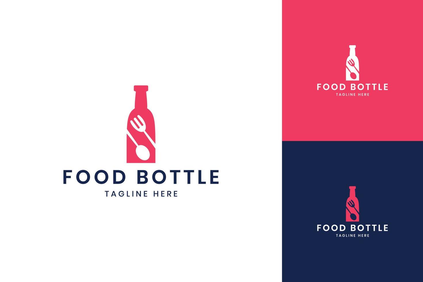 botella de comida diseño de logotipo de espacio negativo vector
