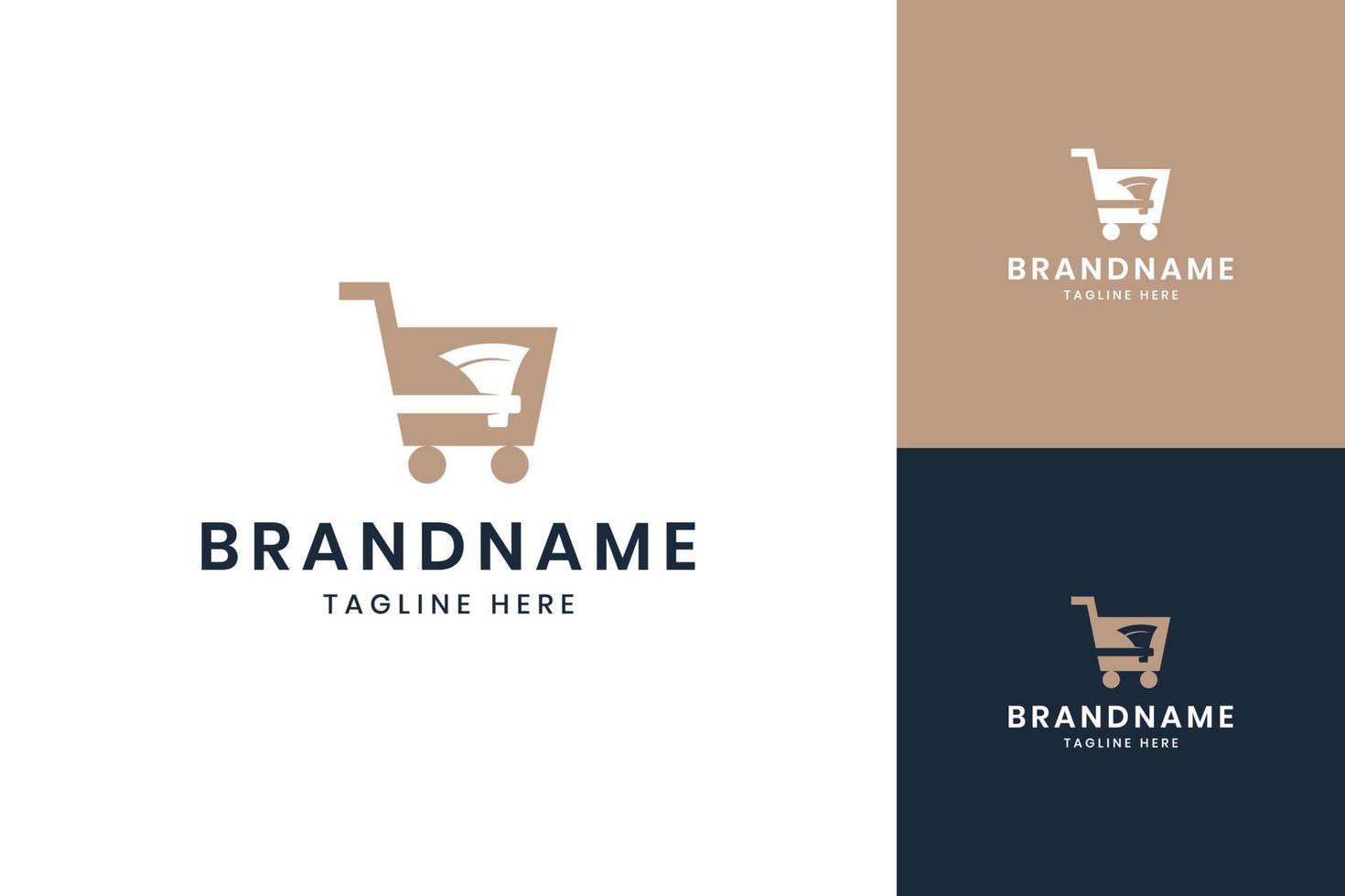 ax shopping negative space logo design vector