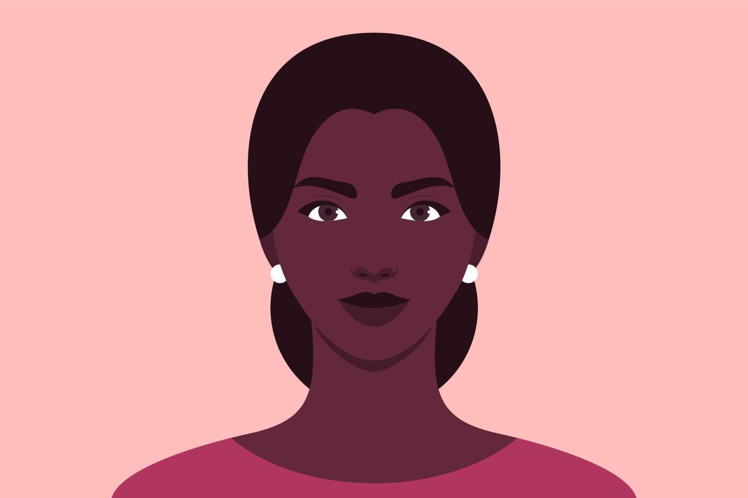 Portrait of a beautiful young African American woman vector