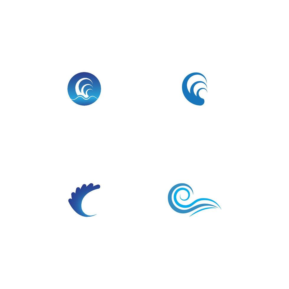 Diseño de ilustración de vector de icono de onda de agua