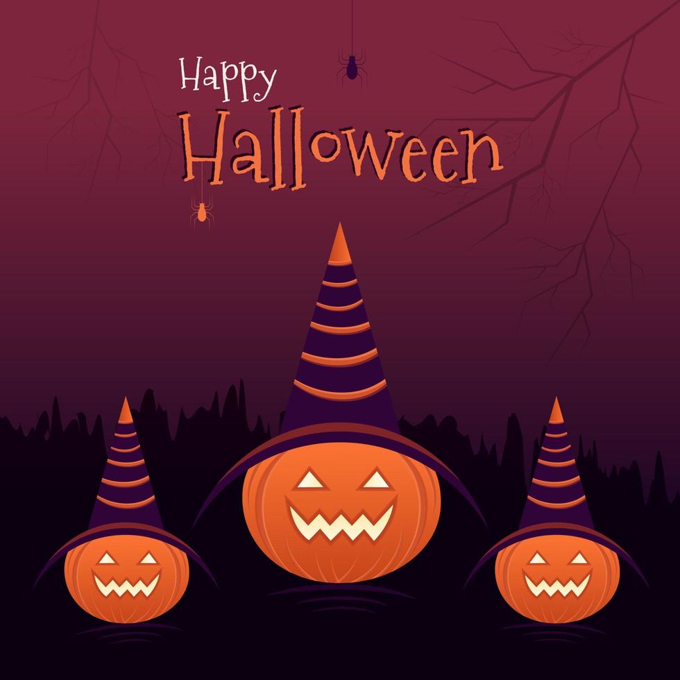 Happy Halloween background template, poster, elements design vector