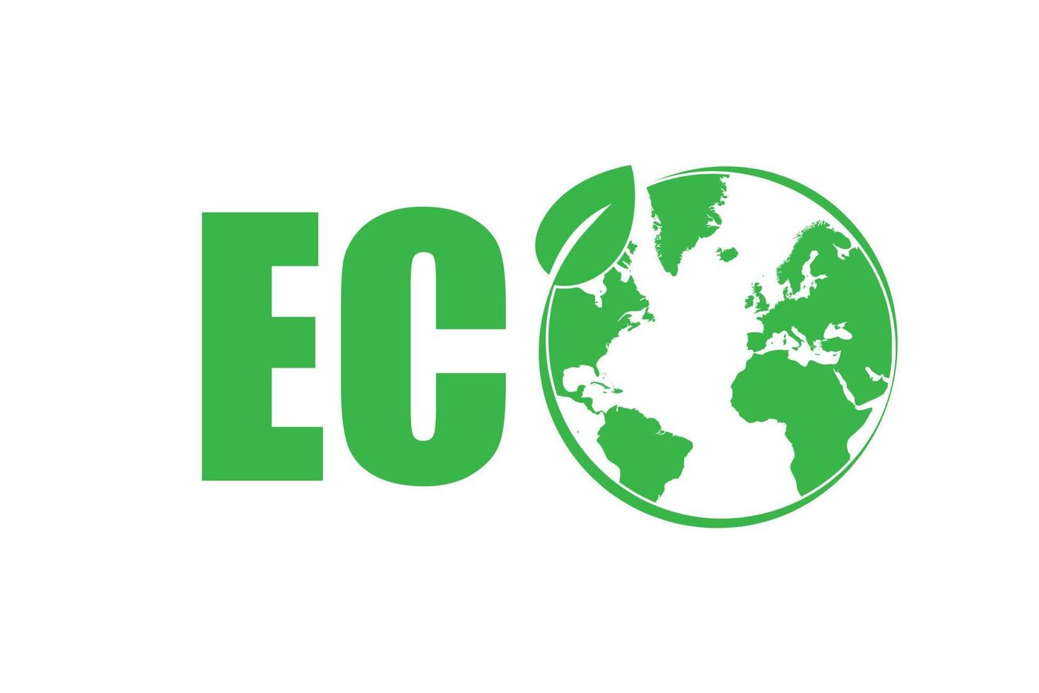 Eco friendly icon with green globe vector