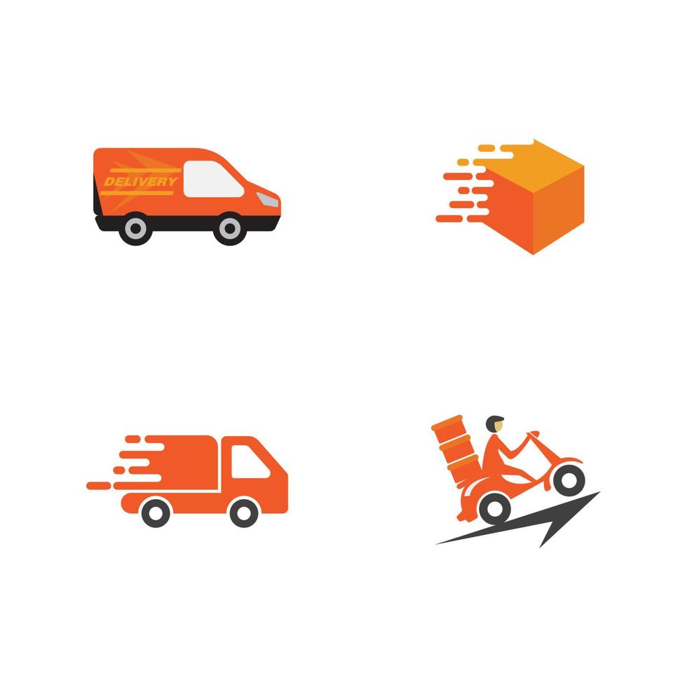 Fast shipping delivery truck vector