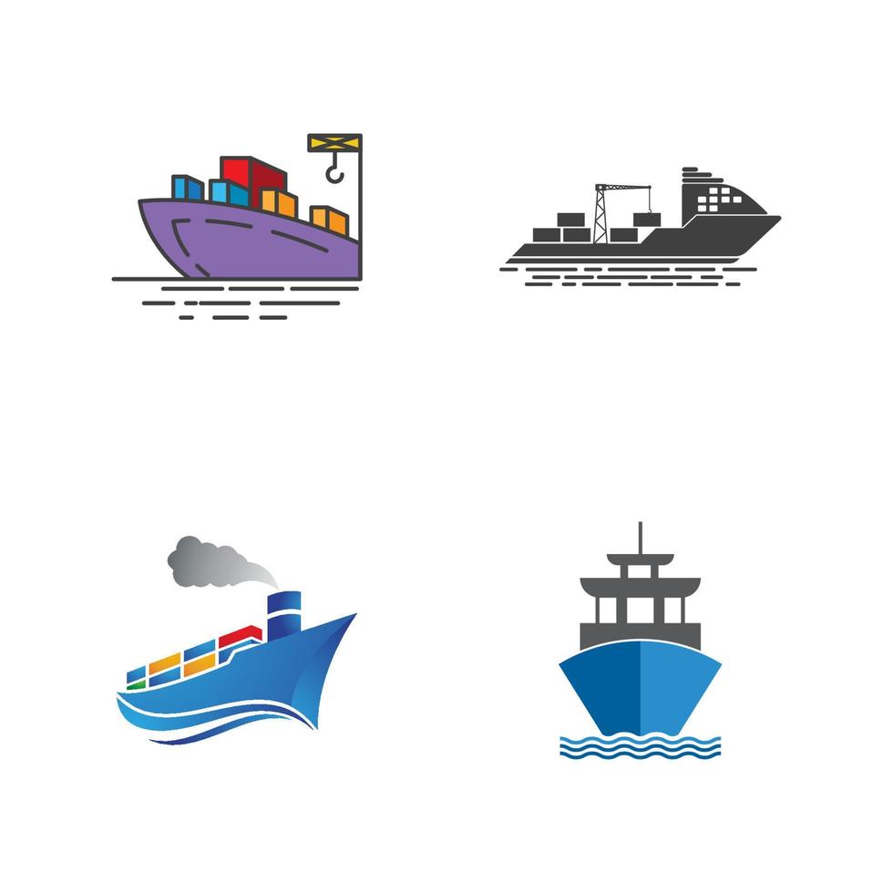 Ilustración de icono de vector de barco de crucero