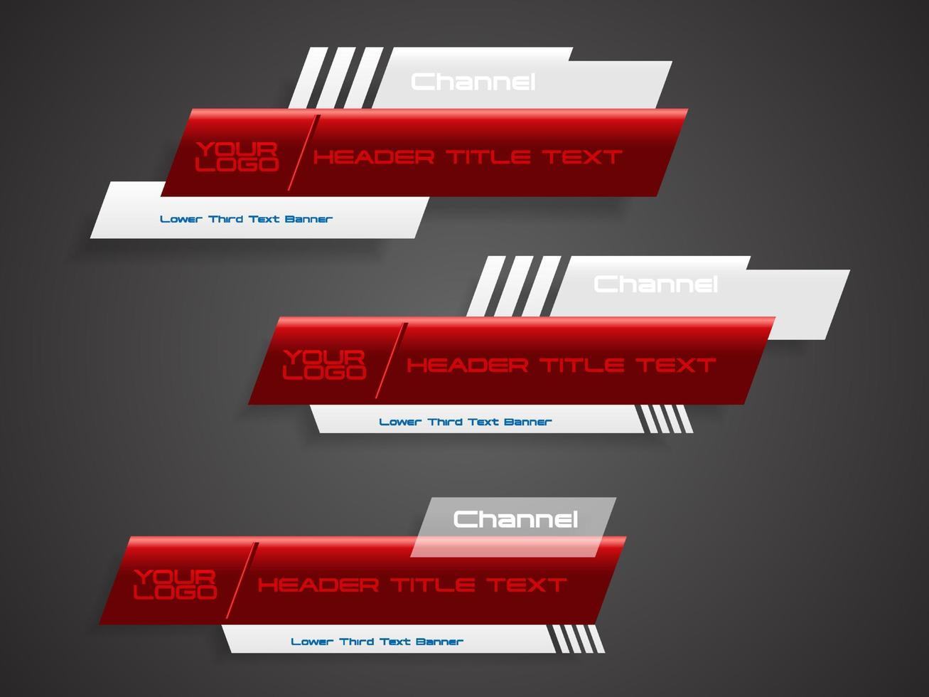abstract broadcast news lower thirds template vector